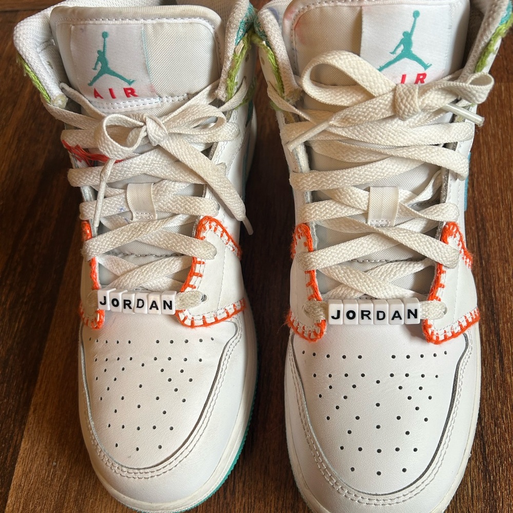 Nike White and Orange Sneakers Modern Basketball Style
